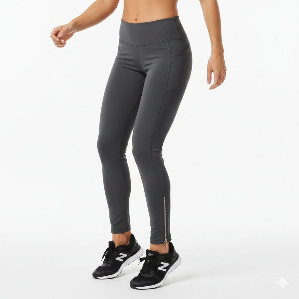 Cabi Leggings Grey Heathered Ankle Zipper Size Medium Athleisure